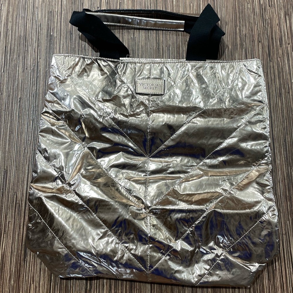 Victoria's Secret Rose Gold Quilted Tote Bag
